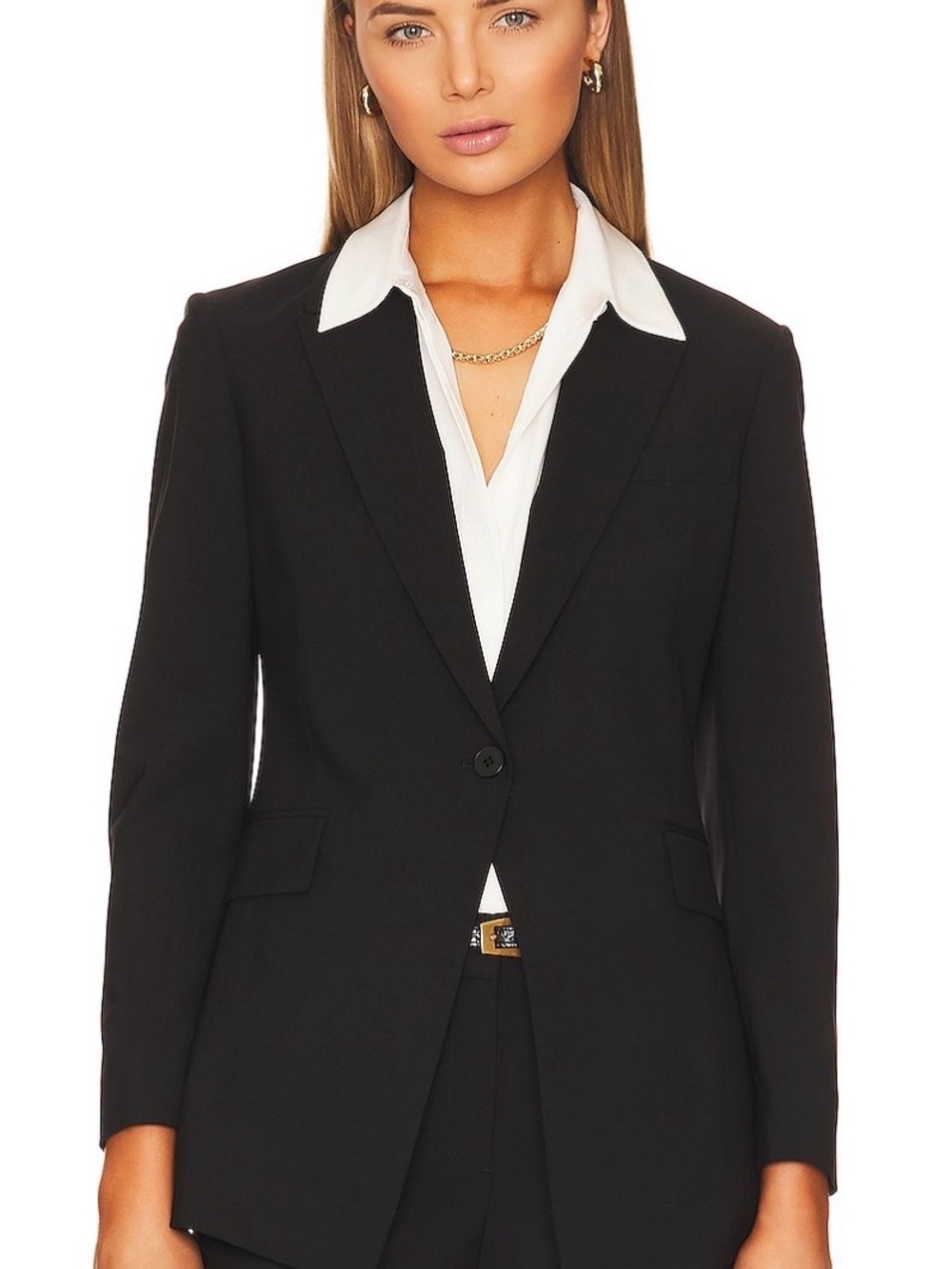 Theory Etiennette Black Single-Button Women's Blazer